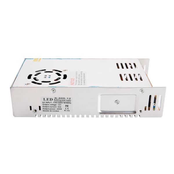 12V DC 33A Switching Power Supply Silver
